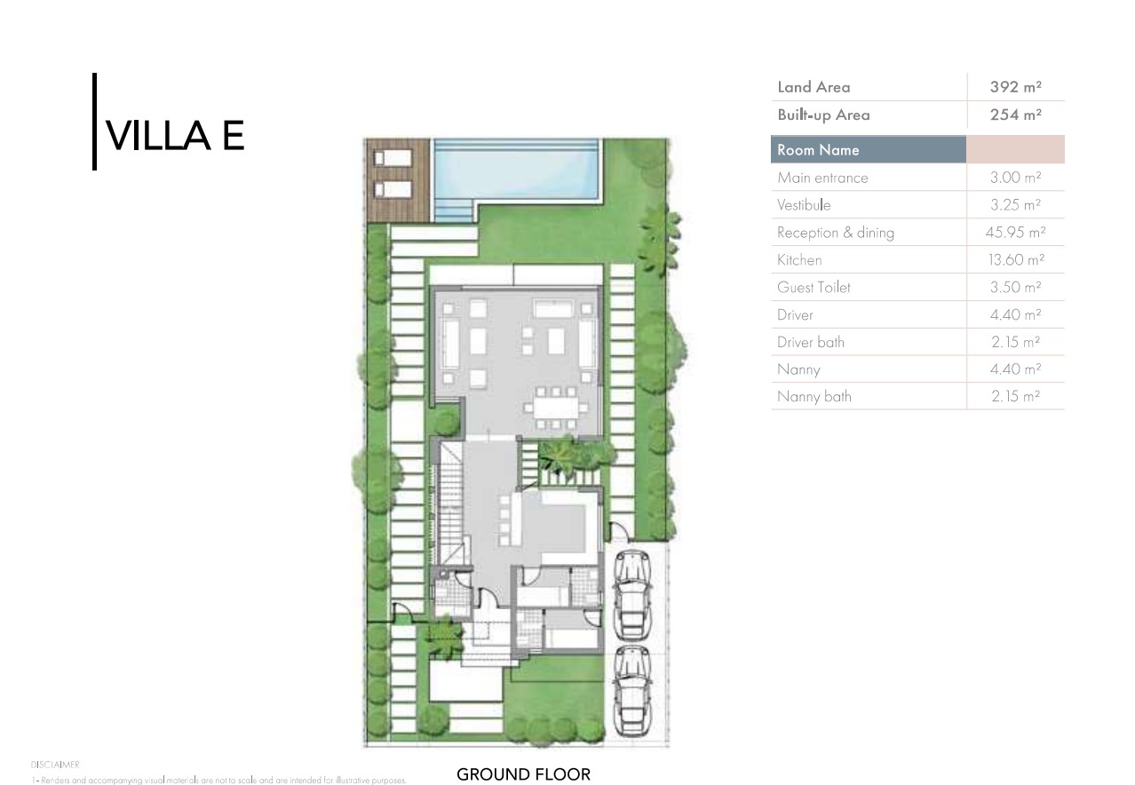 Floor plan for villa at Badya
