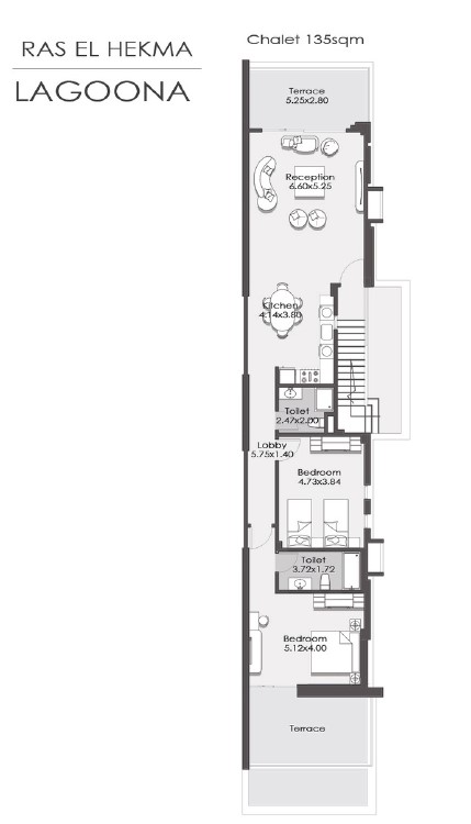 Floor plan for chalet at Lagoona - La Vista Ras El Hekma