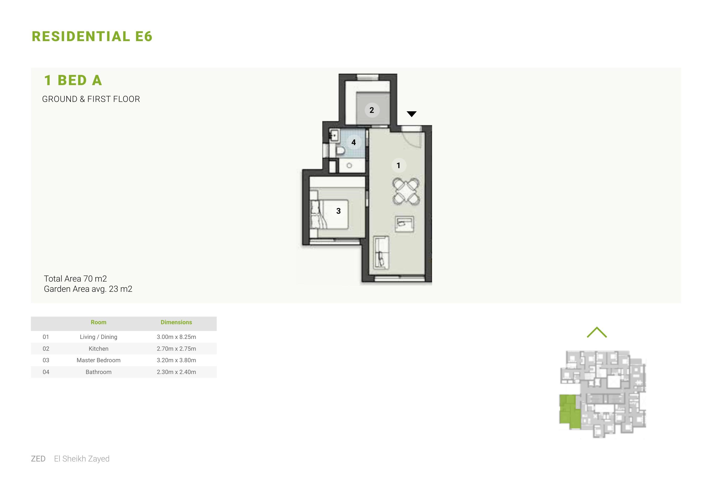 Floor plan for apartment at ZED