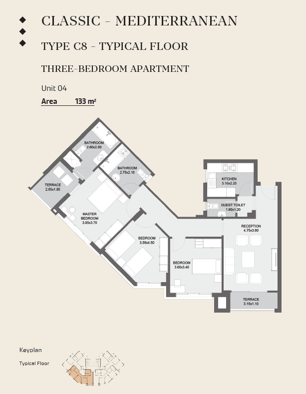 Floor plan for apartment at Al Maqsad Residences