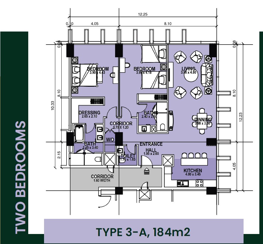 Floor plan for apartment at Sofitel Oia Towers