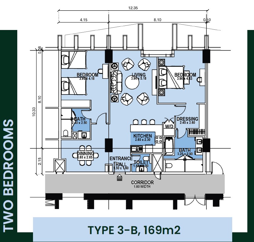 Floor plan for apartment at Sofitel Oia Towers