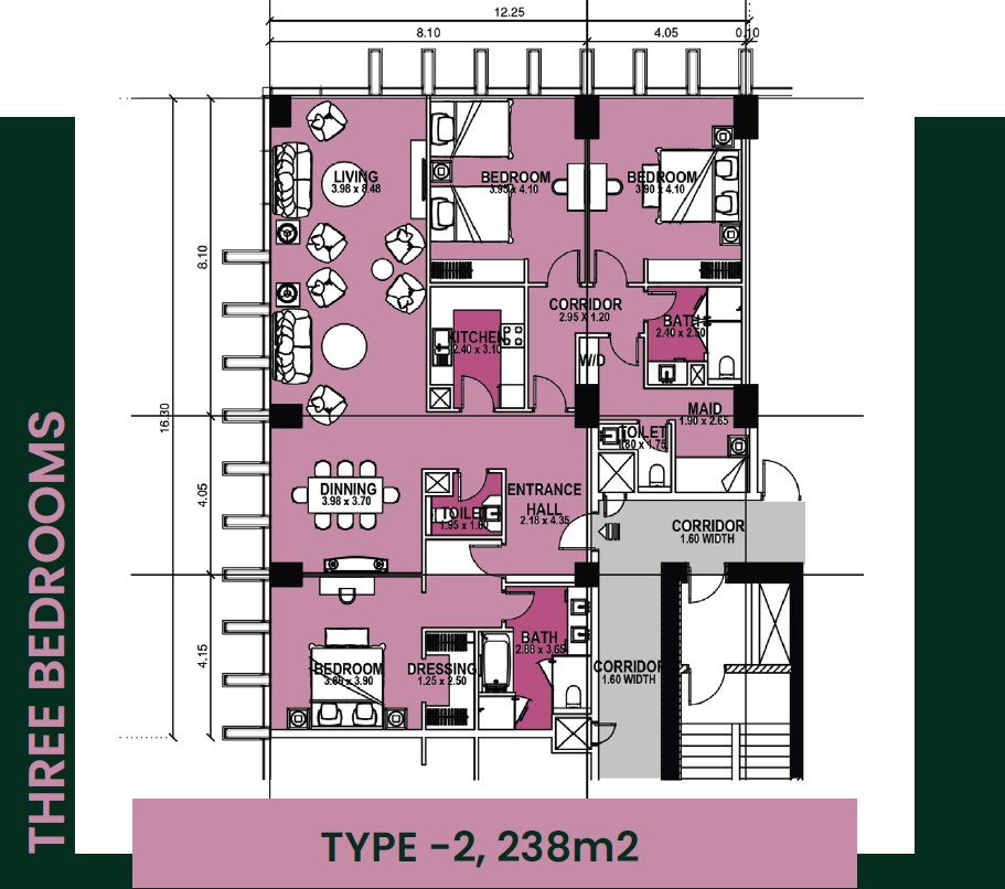 Floor plan for apartment at Sofitel Oia Towers