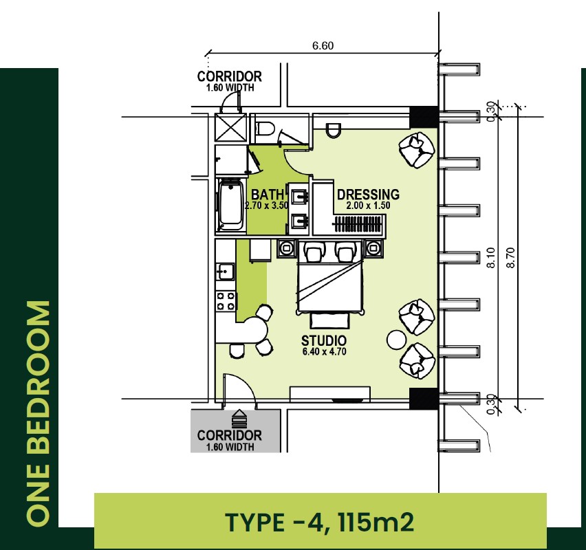 Floor plan for apartment at Sofitel Oia Towers