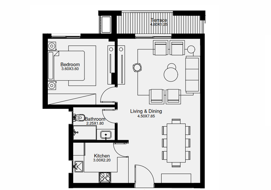 Floor plan for apartment at O West Orascom
