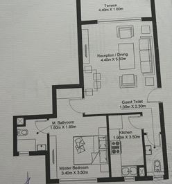 Floor plan for chalet at Hyde Park North - Seashore