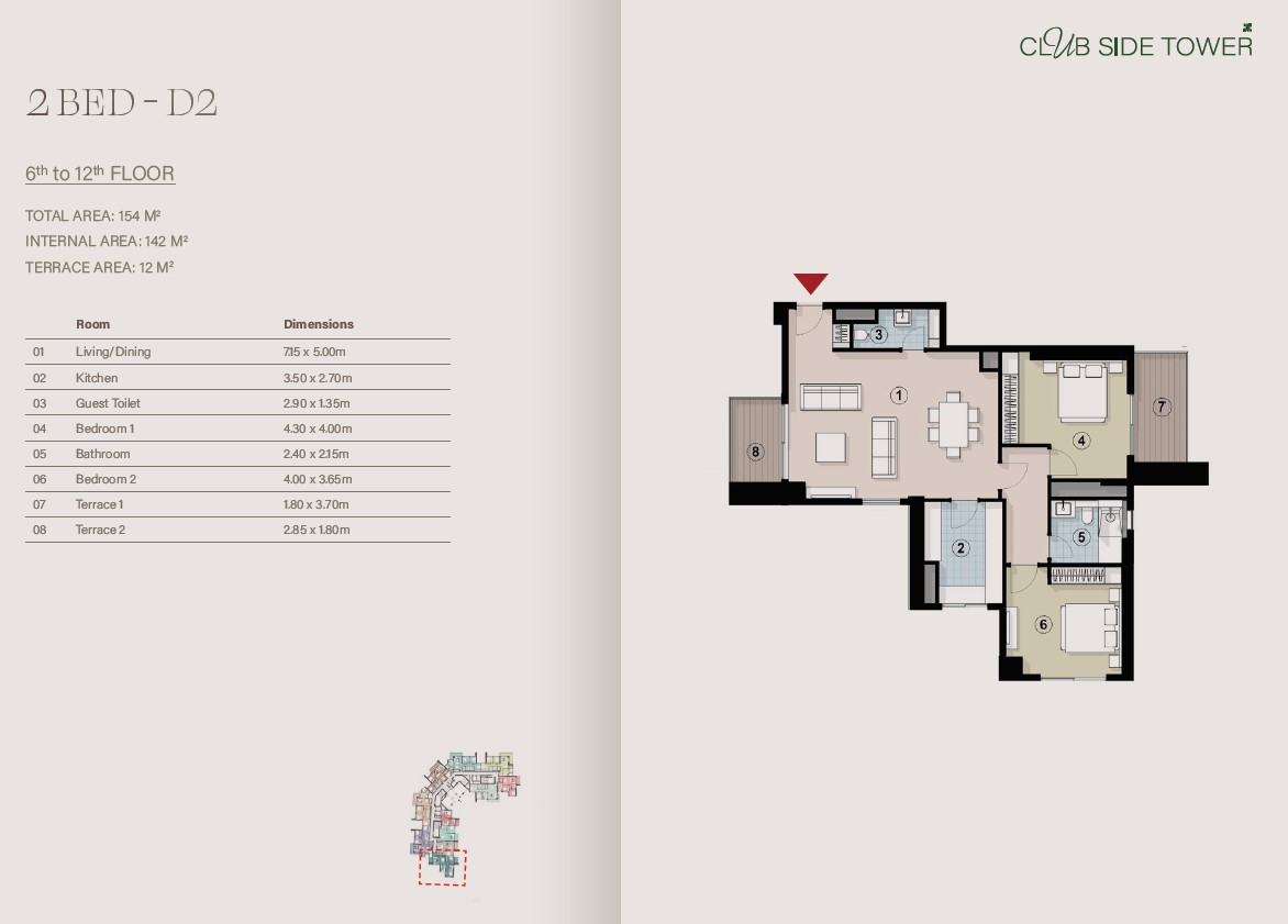 Floor plan for apartment at ZED East