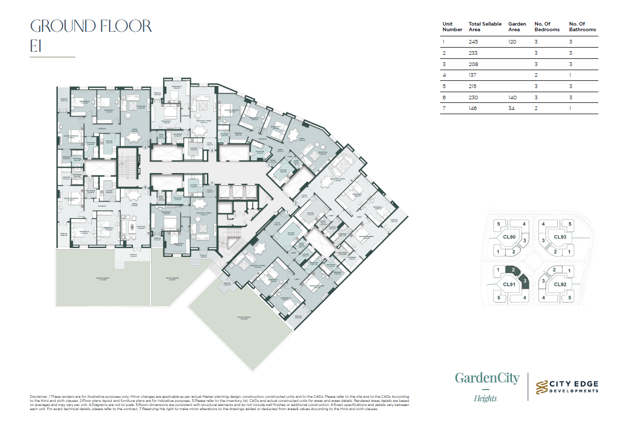 Floor plan for apartment at New Garden City