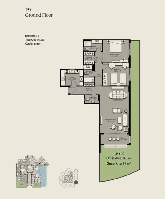 Floor plan for apartment at Ninety Avenue