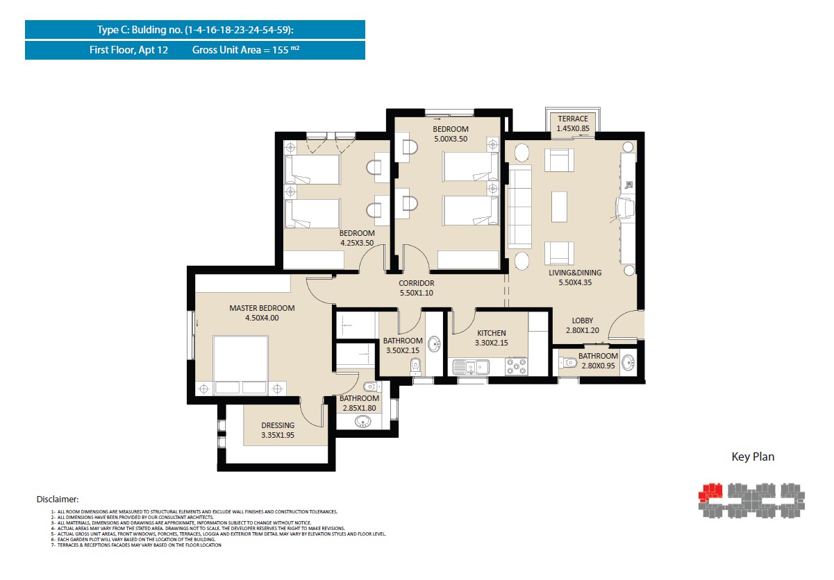 Floor plan for apartment at El Fustat