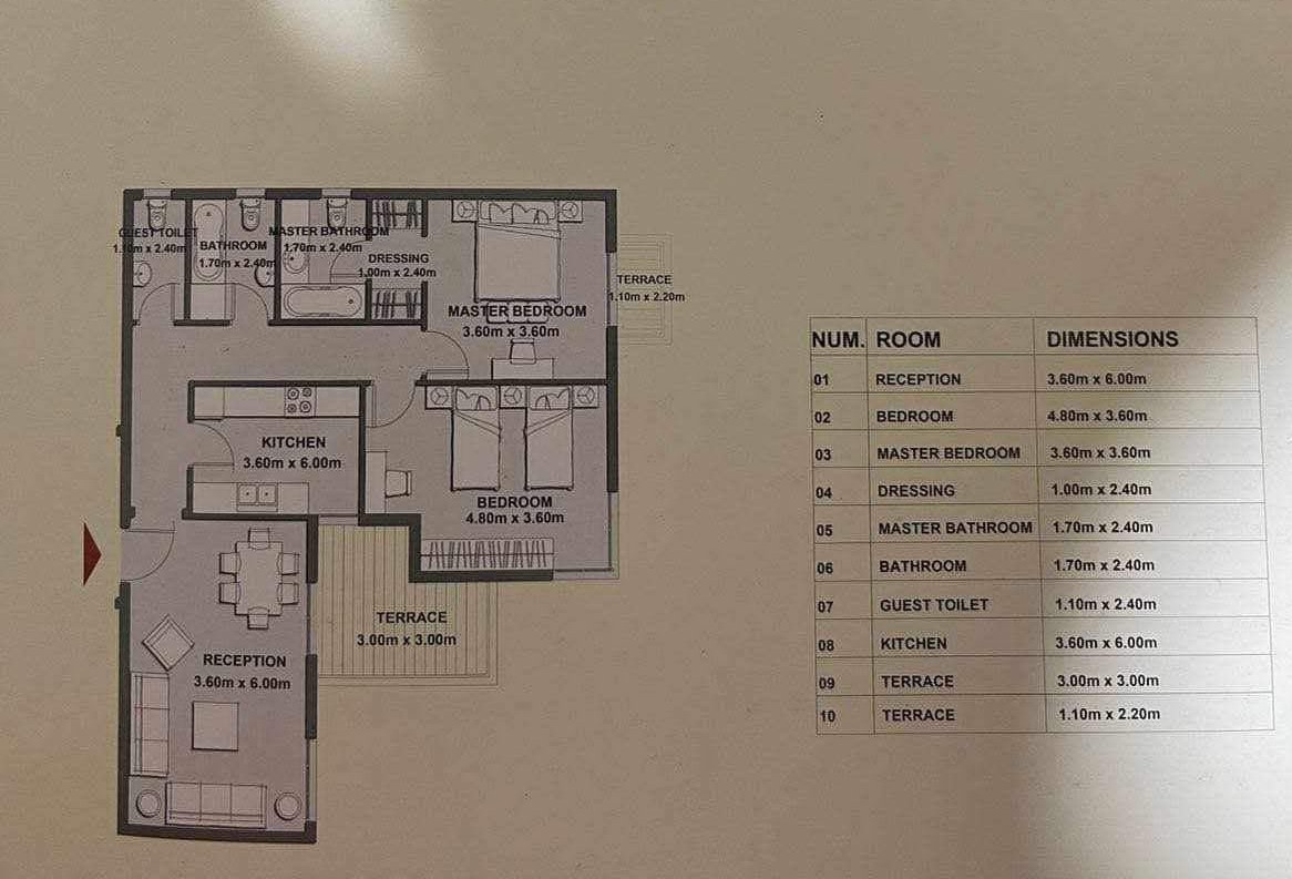 Floor plan for apartment at Il Bosco New Capital