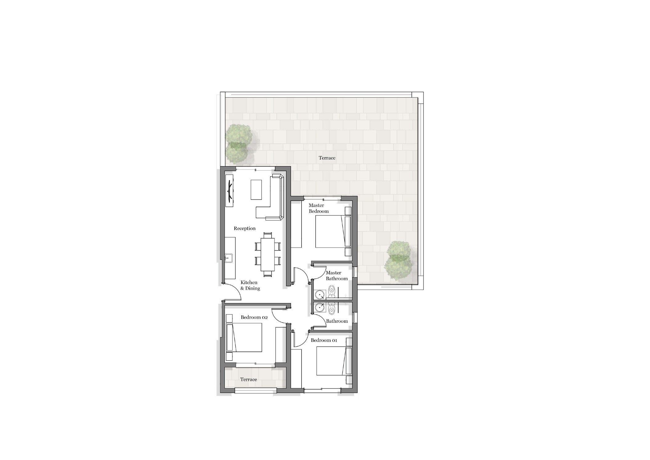 Floor plan for apartment at Jefaira