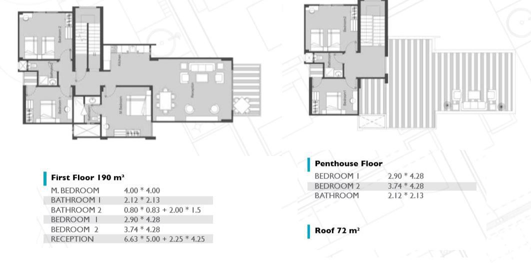 Floor plan for duplex at Blumar El Dome