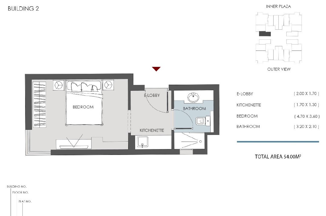Floor plan for studio at RIVAN