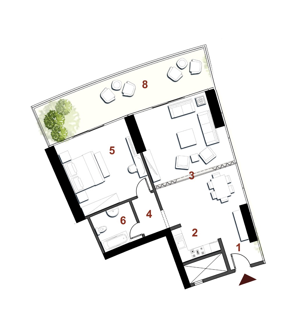 Floor plan for apartment at The Gate - New Alamein