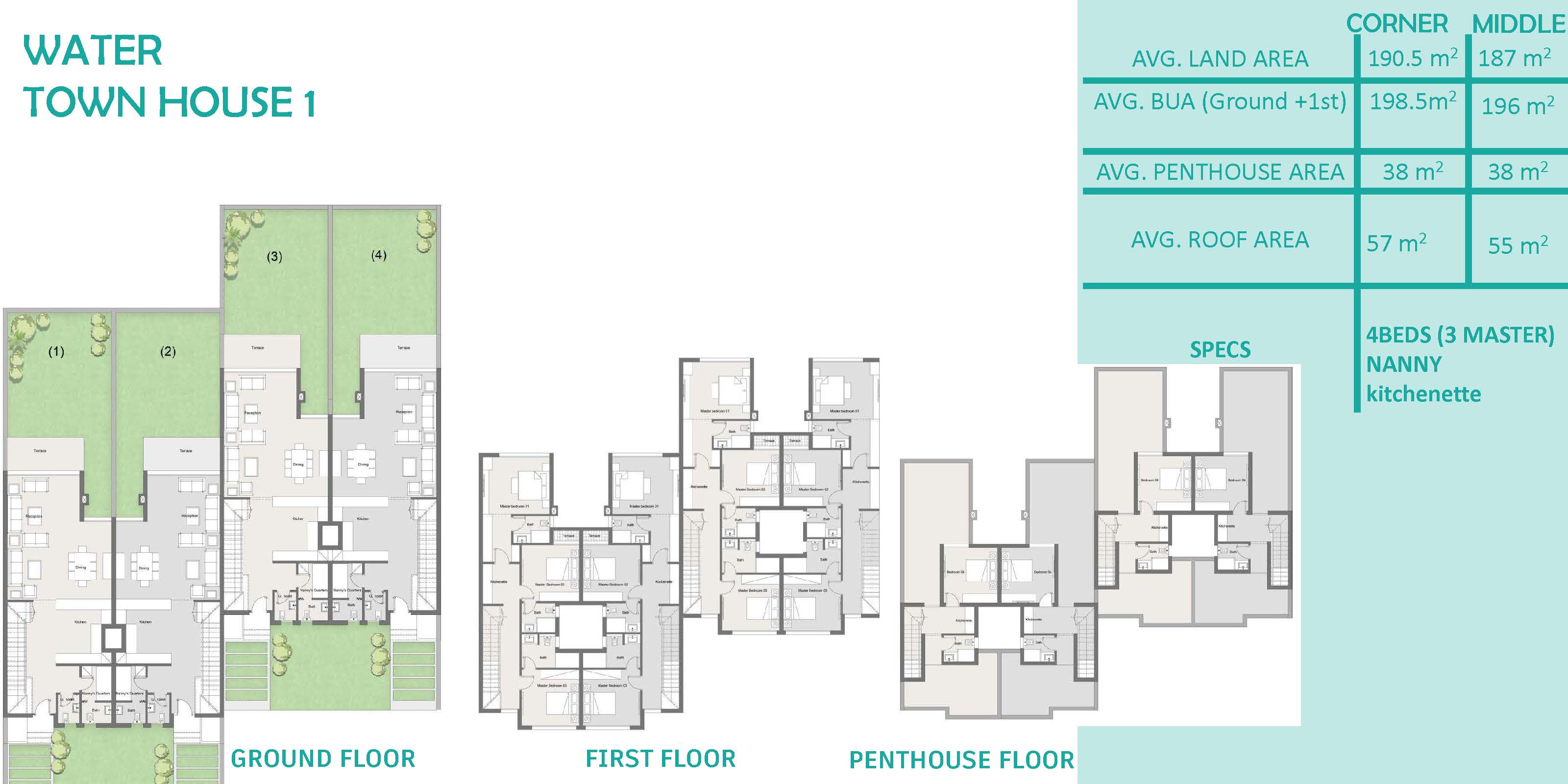 Floor plan for townhouse at Hacienda Waters