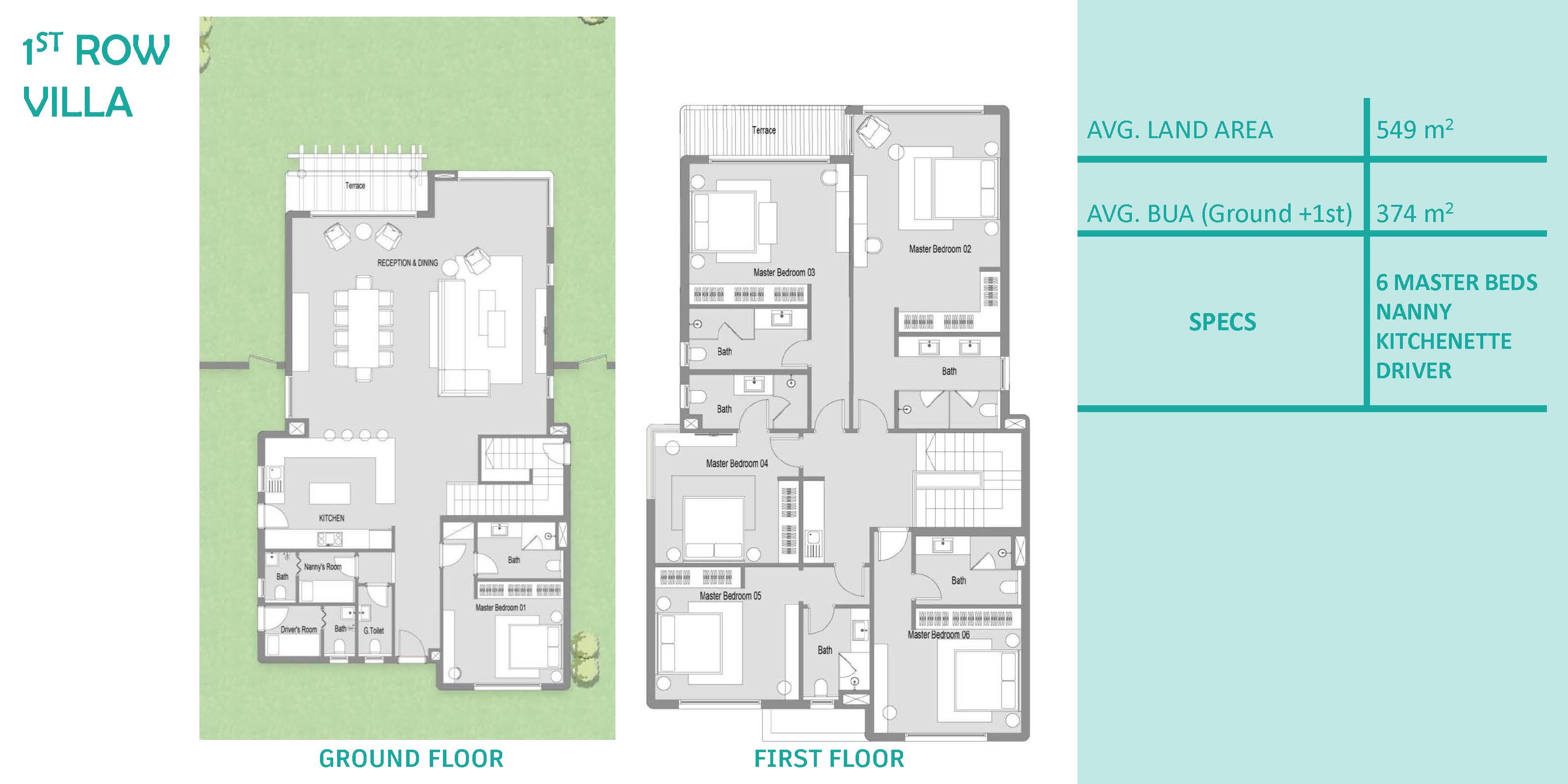 Floor plan for villa at Hacienda Waters