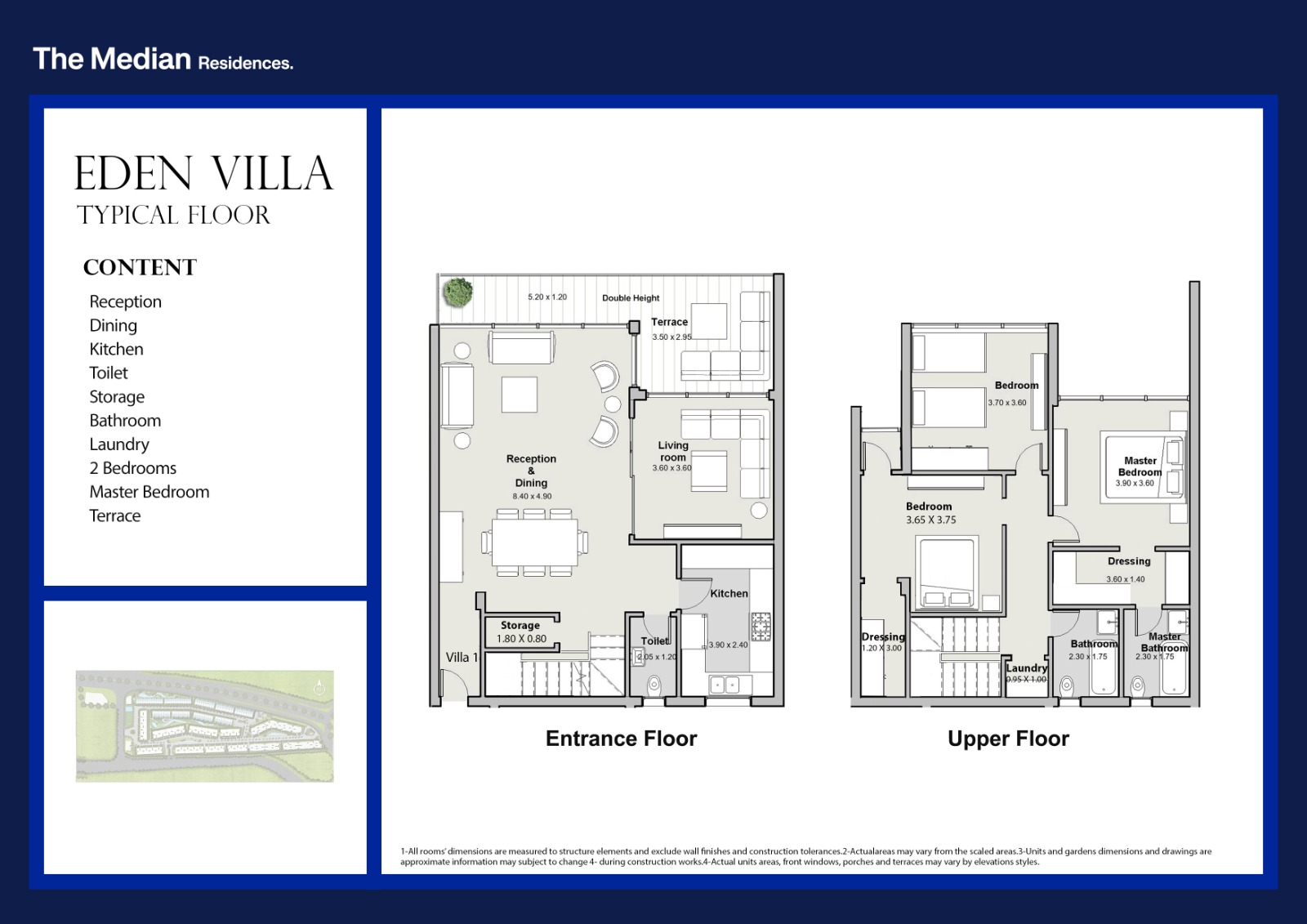 Floor plan for villa at The Median Residences