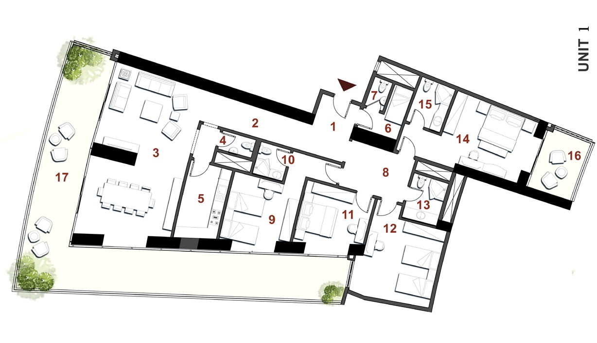Floor plan for apartment at The Gate - New Alamein