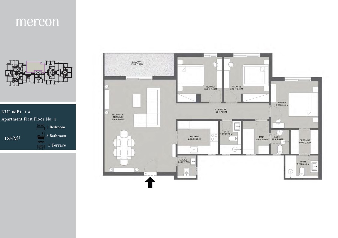 Floor plan for apartment at Nurai