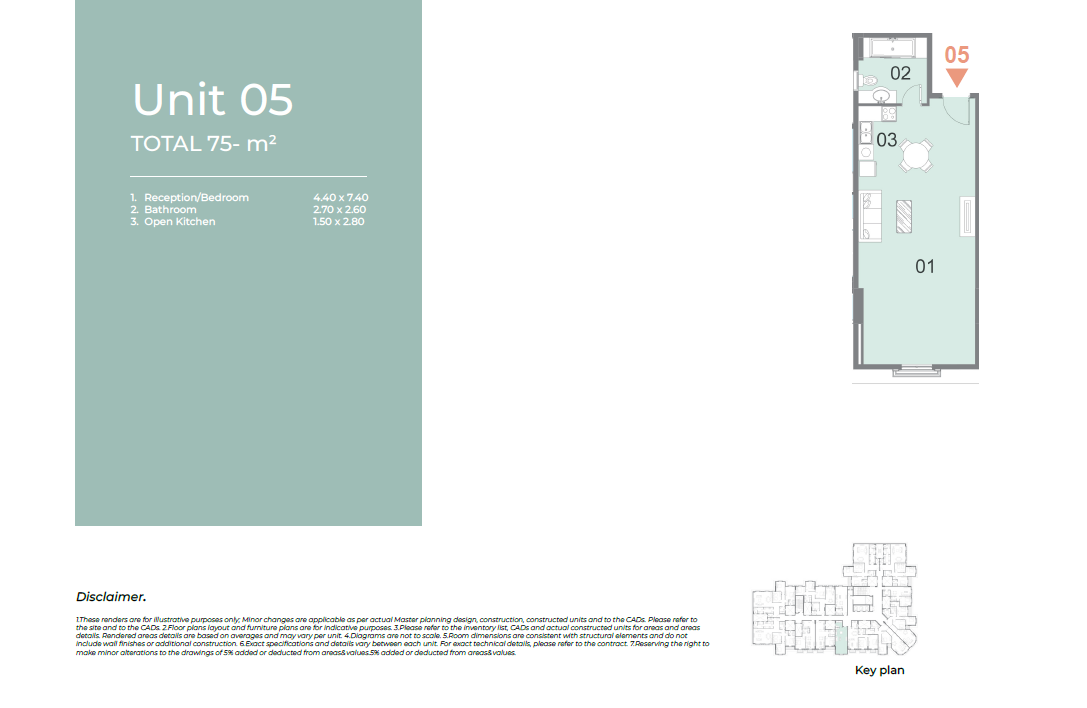 Floor plan for studio at Il Latini City Edge