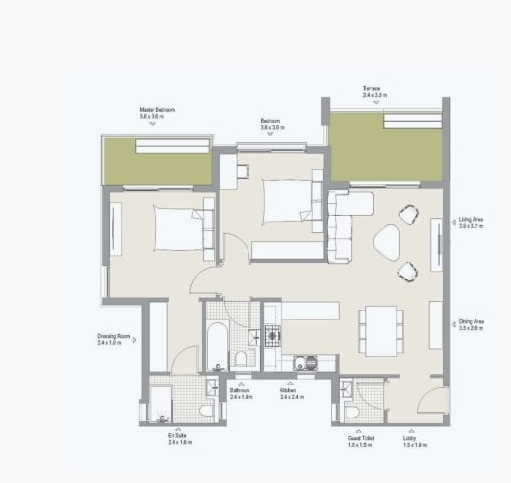 Floor plan for apartment at Al Burouj