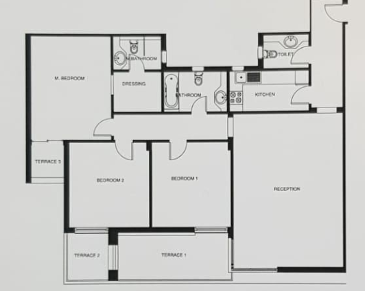 Floor plan for apartment at Mountain View ICity New Cairo