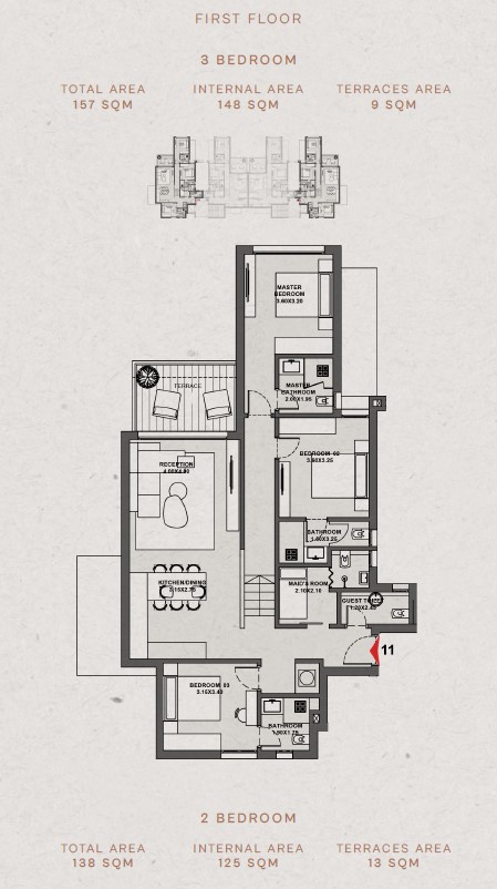 Floor plan for chalet at The Med