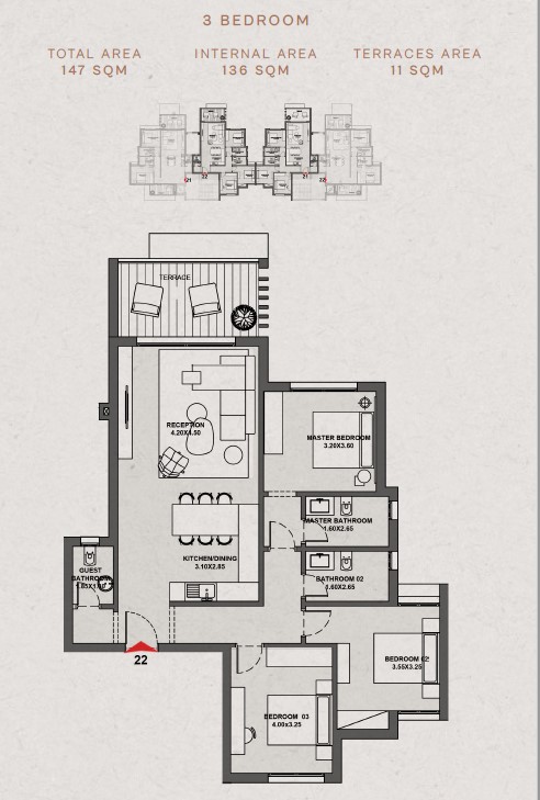 Floor plan for chalet at The Med