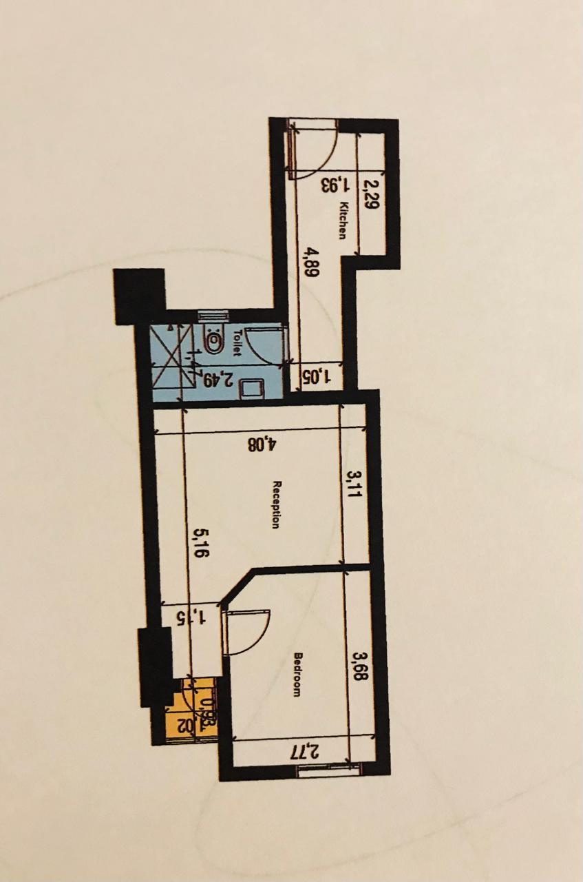 Floor plan for studio at Marriott Residences Heliopolis