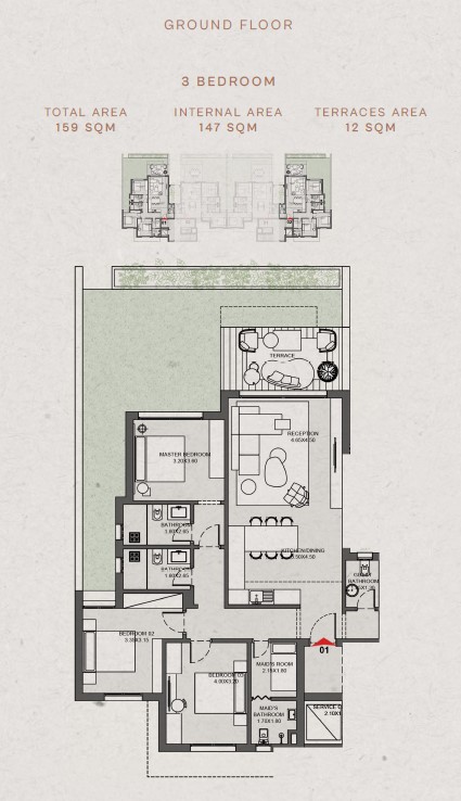 Floor plan for chalet at The Med
