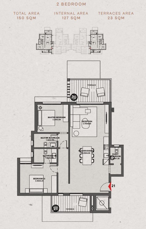 Floor plan for chalet at Geo The Med