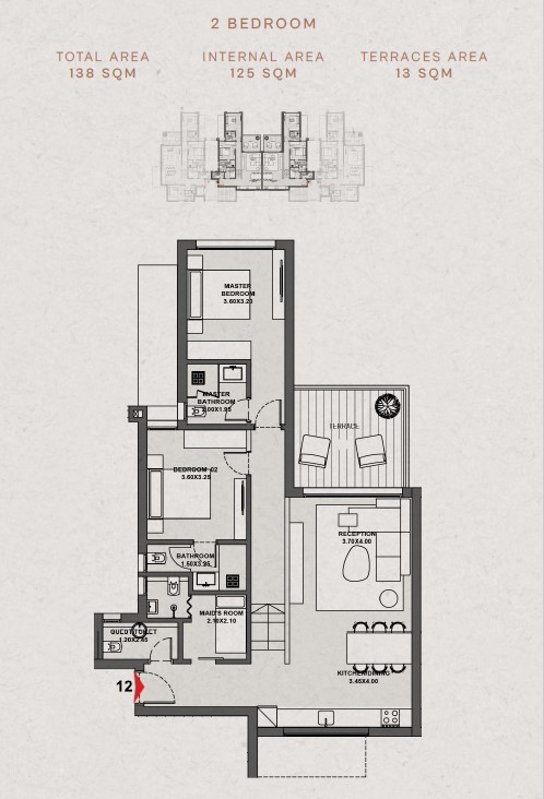 Floor plan for chalet at The Med
