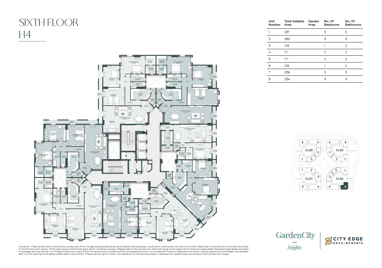 Floor plan for apartment at New Garden City