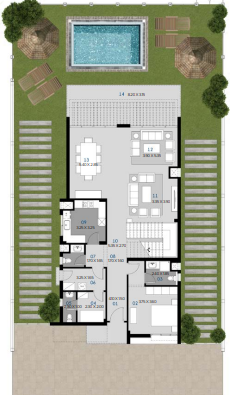 Floor plan for villa at Mazarine