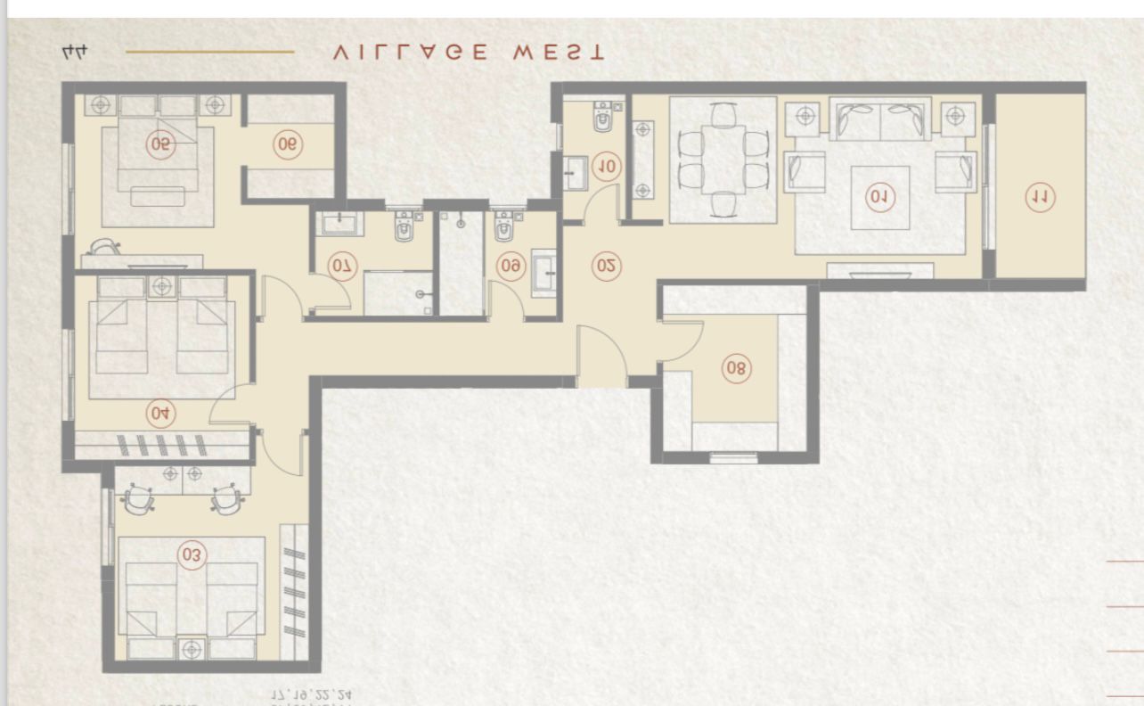 Floor plan for apartment at Village West