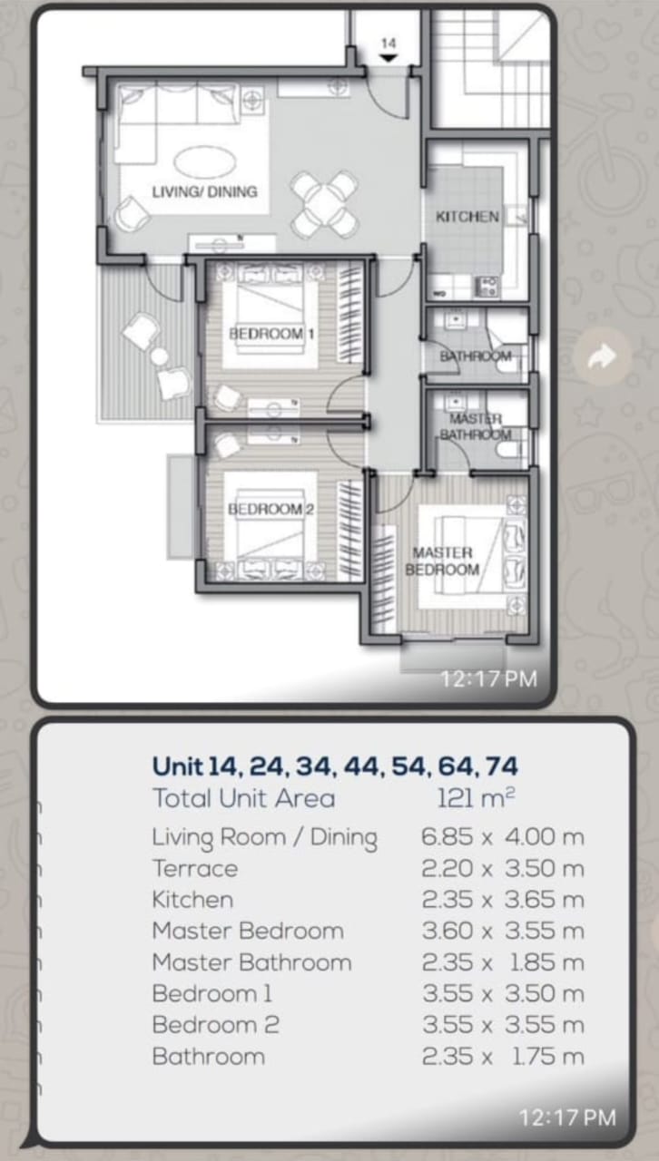 Floor plan for apartment at Noor Capital Gardens