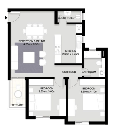 Floor plan for apartment at VYE SODIC