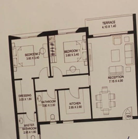 Floor plan for apartment at Taj City