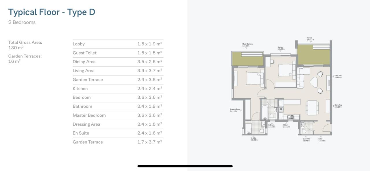 Floor plan for apartment at Al Burouj