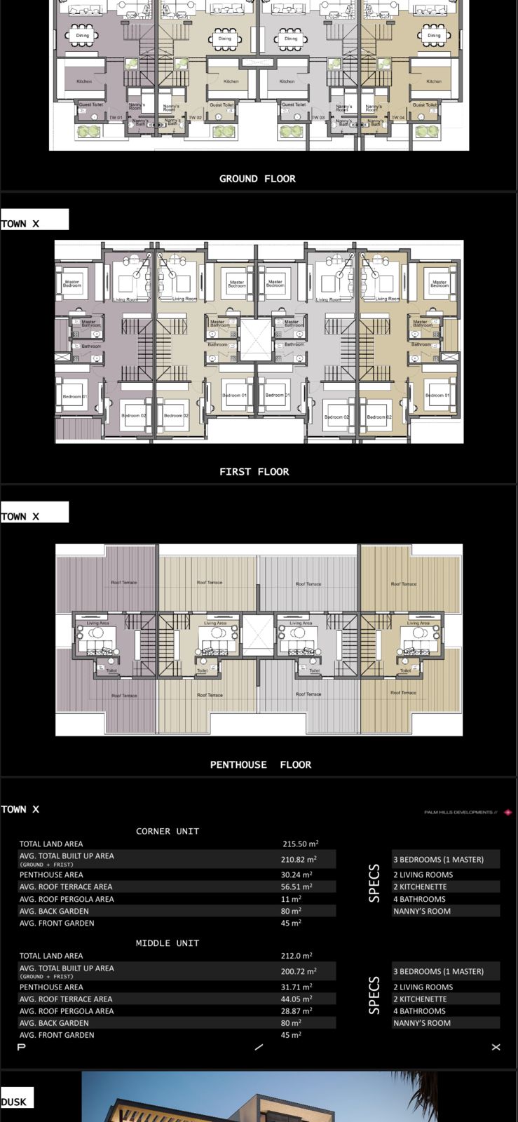 Floor plan for townhouse at PX