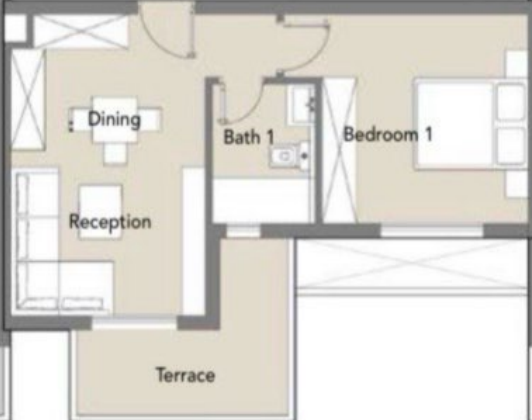 Floor plan for apartment at Badya