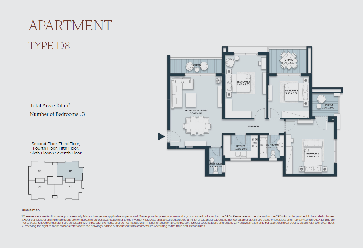 Floor plan for apartment at Al Maqsad Park