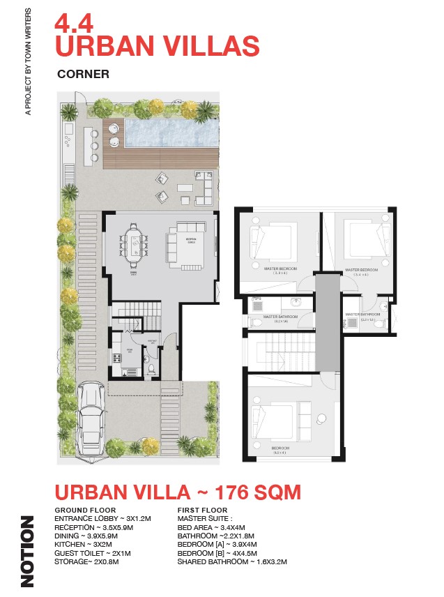 Floor plan for villa at Notion