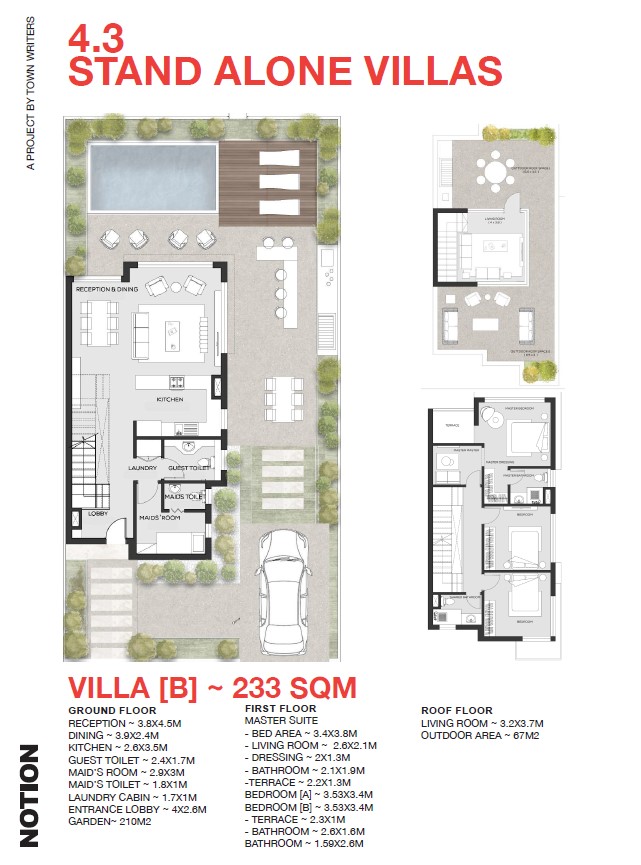Floor plan for villa at Notion