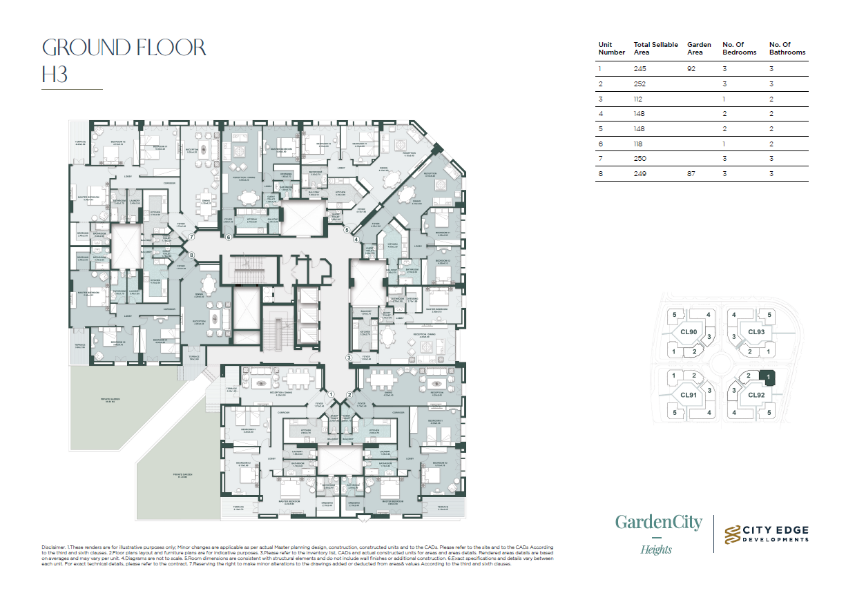 Floor plan for apartment at New Garden City