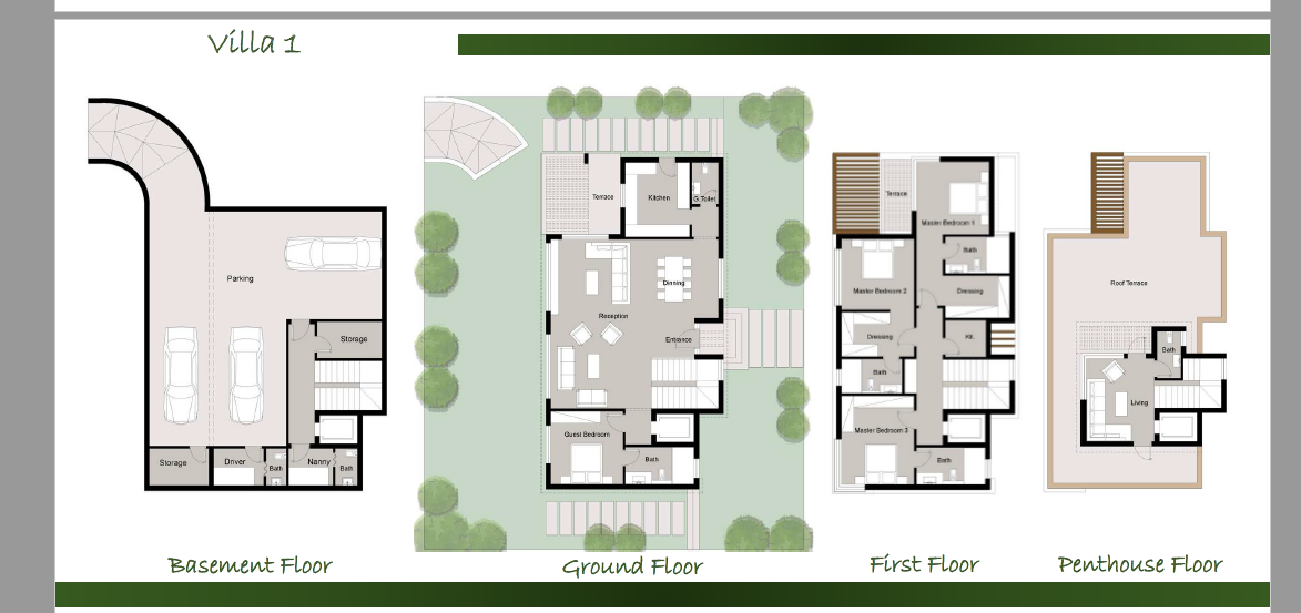 Floor plan for villa at Palm Hills Golf Views