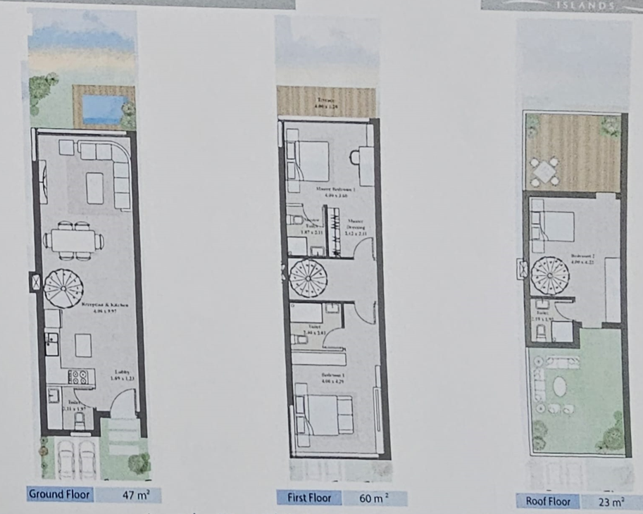 Floor plan for townhouse at Azzar Island