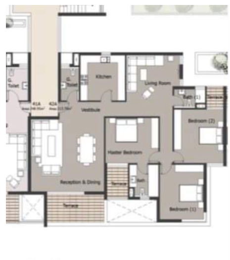 Floor plan for apartment at Palm Hills New Cairo