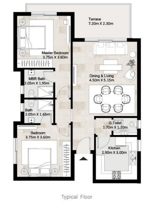 Floor plan for apartment at Hyde Park